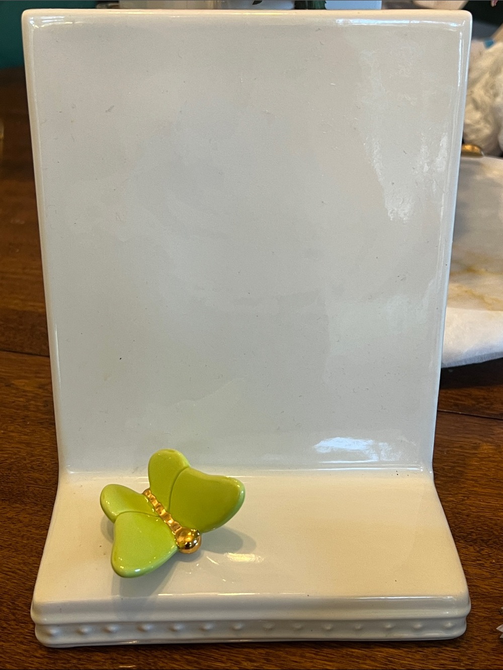 NWT Nora Fleming Green Butterfly Mini with Gold Trim